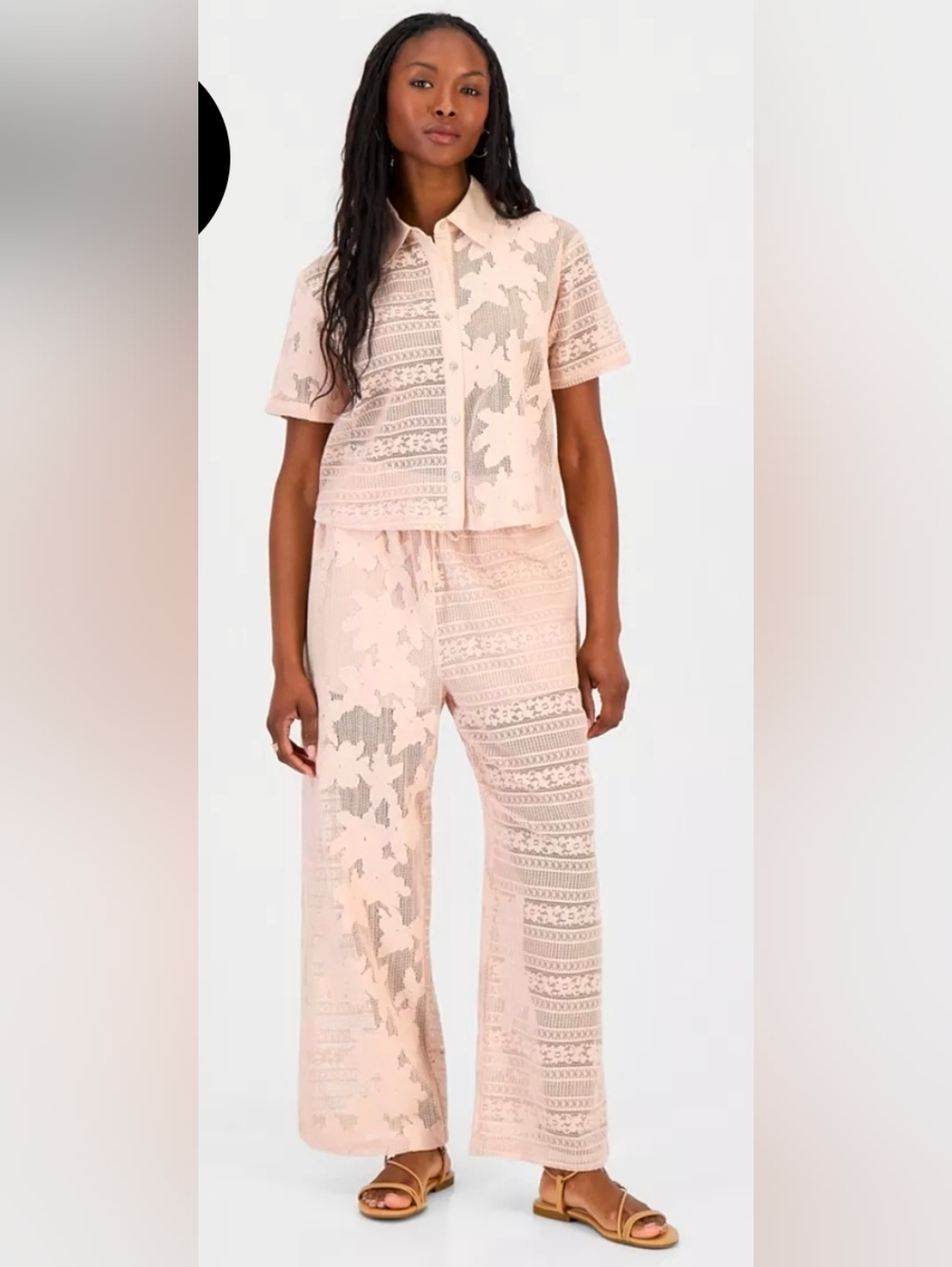 And Now This Lace Drawstring-Waist Wide-Leg Pants Macy's Exclusive